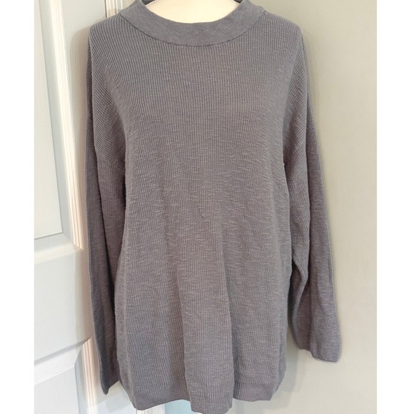 FP Beach Sweaters - Free People FP beach Malibu Slouchy Oversized Gray Sweater Ribbed Size M Boho